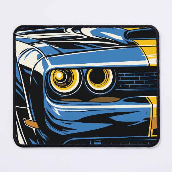 Item preview, Blue Classic Muscle Car Front Close Up Art designed and sold by RamyGallery.