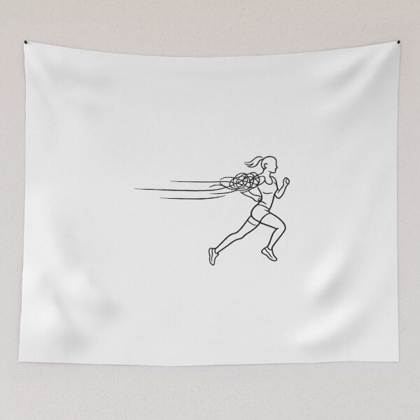 Item preview, Mental Clarity Running Minimalist Line Art Woman designed and sold by chattsuede.