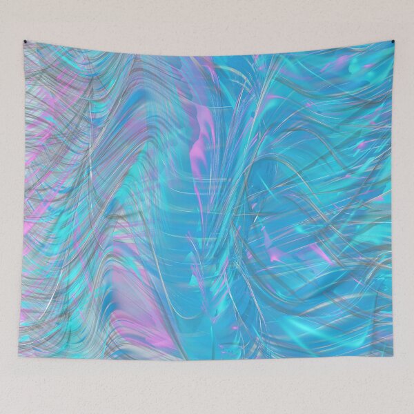 Item preview, Liquid Aqua Polyrhythmic Painting -parametric art designed and sold by LiquidPolyrhythm.