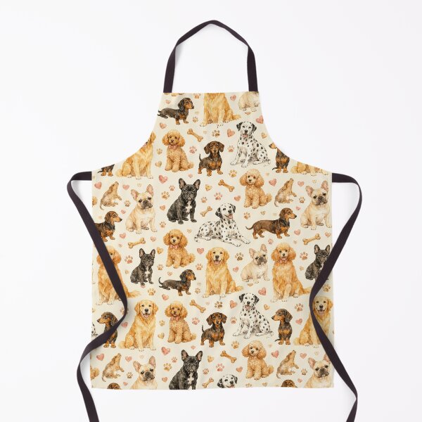 Item preview, Dog Lover Watercolor Dog Breeds Seamless Pattern Print designed and sold by Inkworksbyshery.