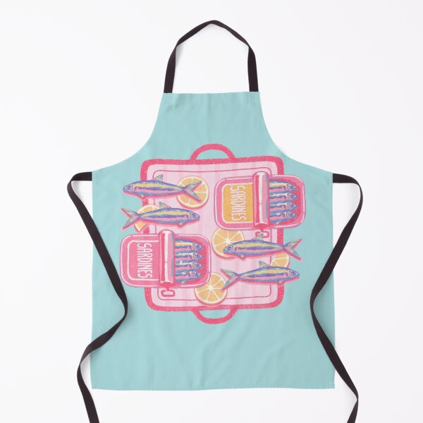 Item preview, Cute Retro Sardines with Lemon Slices | Pink Mediterranean Food Illustration designed and sold by MinimalAnGo.