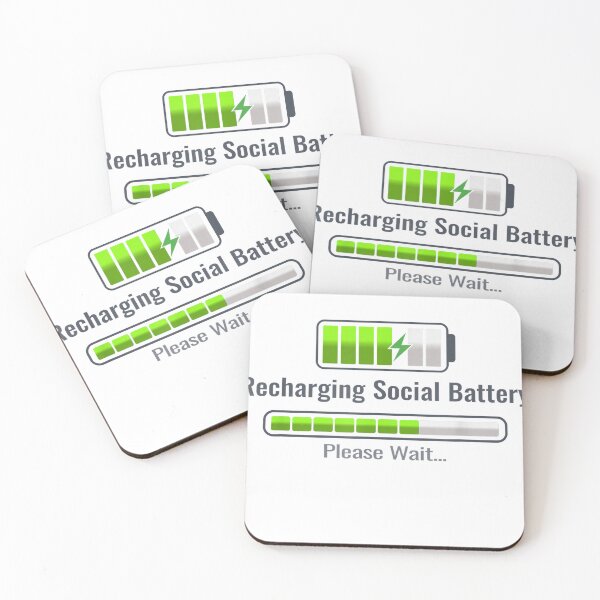 Item preview, Recharging Social Battery Introvert Low Energy Humor_Funny T-Shirt designed and sold by kevincuellar.