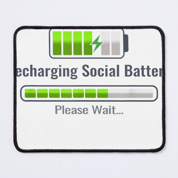 Item preview, Recharging Social Battery Introvert Low Energy Humor_Funny T-Shirt designed and sold by kevincuellar.