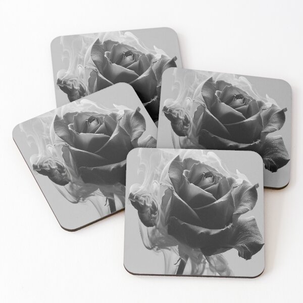 Item preview, Elegant Black Rose with Smoke | Moody Minimalist Art designed and sold by SlowRegardArt.