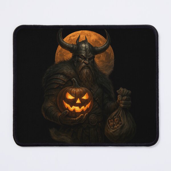 Item preview, Trick or Raid Viking Chieftain Halloween Pumpkin Sack designed and sold by Mythborn Saga.