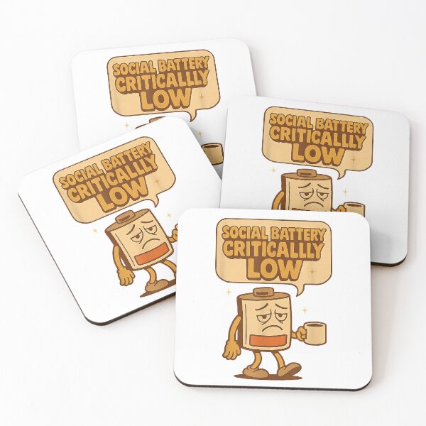 Item preview, Social Battery Critically Low Funny Introvert Coffee Retro T-Shirt designed and sold by kevincuellar.