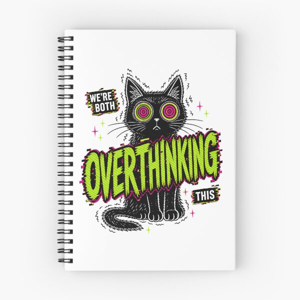 Item preview, Were Both Overthinking This Cat: Anxious Black Cat Glitch designed and sold by chattsuede.
