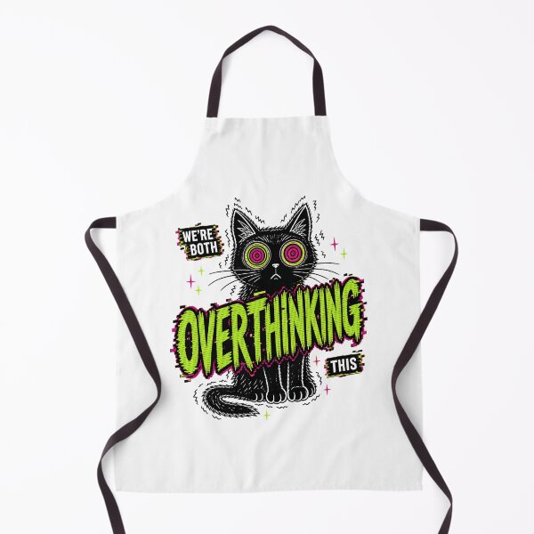 Item preview, Were Both Overthinking This Cat: Anxious Black Cat Glitch designed and sold by chattsuede.