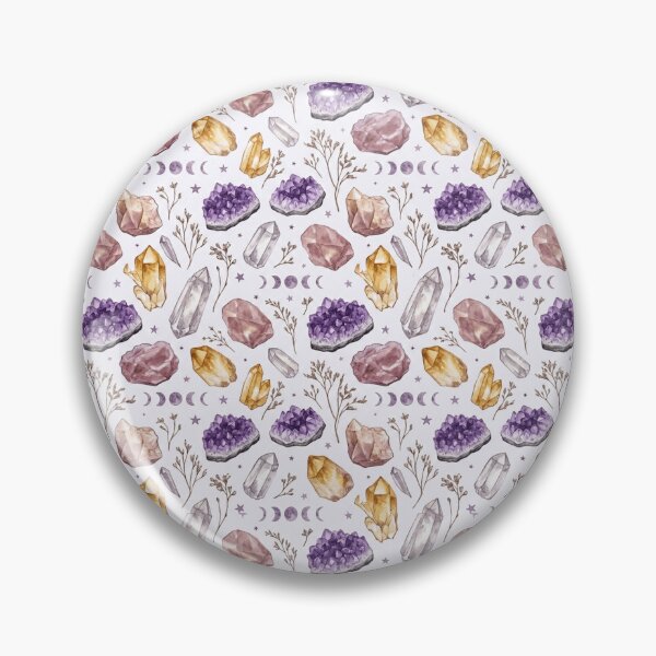 Item preview, Crystal Gemstone Watercolor Botanical Seamless Pattern designed and sold by Inkworksbyshery.