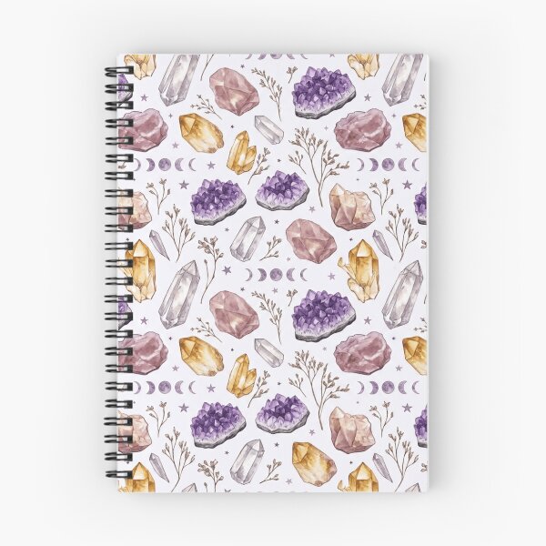 Item preview, Crystal Gemstone Watercolor Botanical Seamless Pattern designed and sold by Inkworksbyshery.