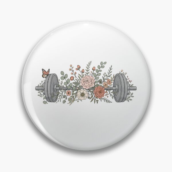 Item preview, Feminine Weightlifting Barbell Floral Gym Girl Aesthetic designed and sold by chattsuede.
