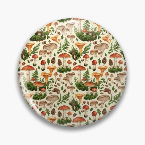 Item preview, Mushroom Forest Watercolor Cottagecore Seamless Pattern designed and sold by Inkworksbyshery.