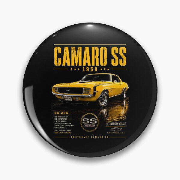 Item preview, 1969 Camaro SS Daytona Yellow Classic Muscle Car Art designed and sold by TheArtOfCar.