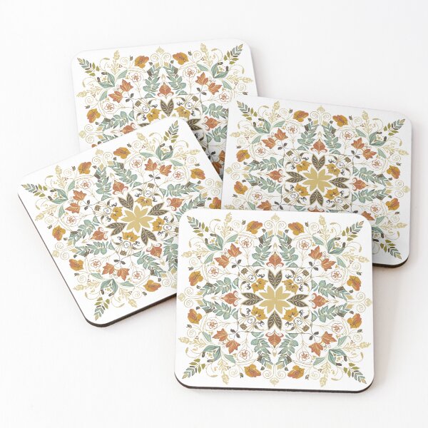 Item preview, Symmetric Boho Botanical Mandala - Earthy Floral Folk Art Print designed and sold by BestChoiceService.