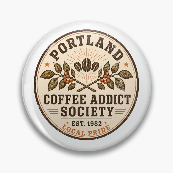 Item preview, Portland Coffee Addict Vintage Emblem designed and sold by chattsuede.