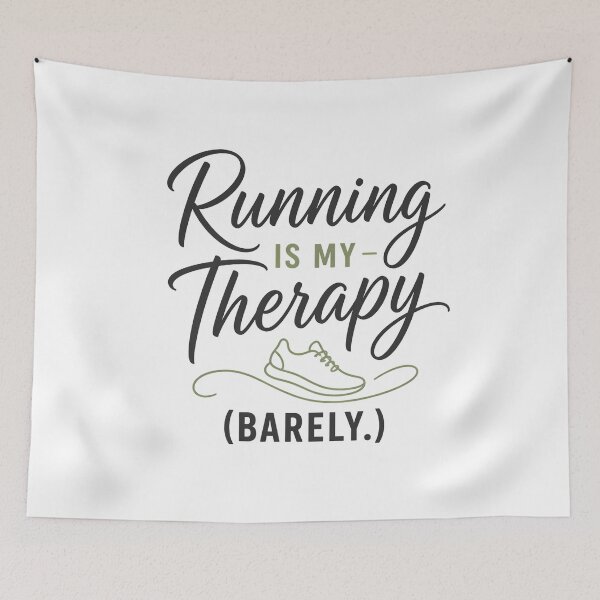 Item preview, Running Is My Therapy Barely: Funny Runner Mental Health Quote designed and sold by chattsuede.