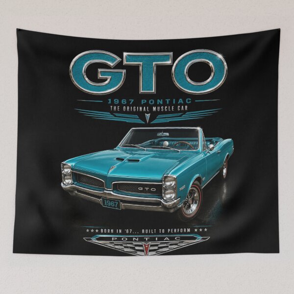 Item preview, 1967 GTO Convertible Classic Muscle Car Vintage Art designed and sold by TheArtOfCar.