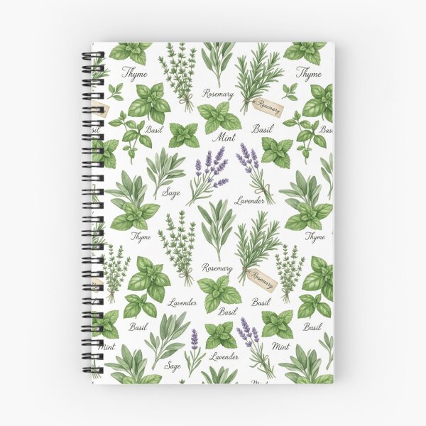 Item preview, Herb Garden Watercolor Kitchen Botanical Seamless Pattern designed and sold by Inkworksbyshery.