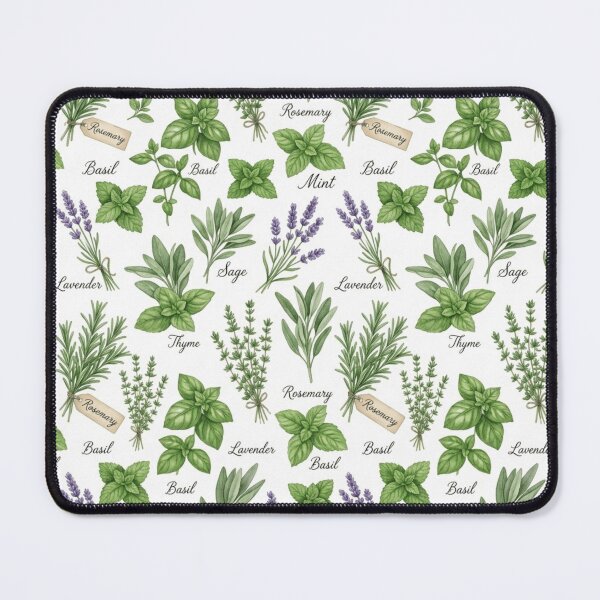 Item preview, Herb Garden Watercolor Kitchen Botanical Seamless Pattern designed and sold by Inkworksbyshery.