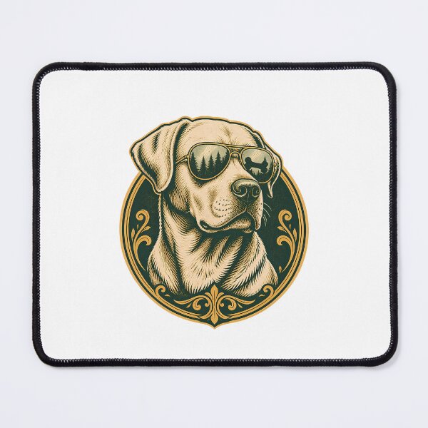 Item preview, Outdoorsy Labrador Aviator Dog: Vintage Canine Adventure Emblem designed and sold by chattsuede.