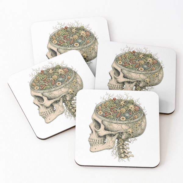 Item preview, Surreal Microbiome Anatomical Skull designed and sold by chattsuede.