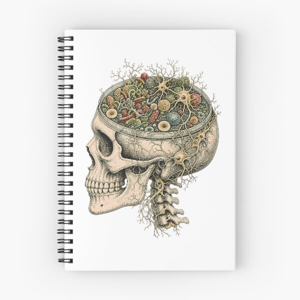 Item preview, Surreal Microbiome Anatomical Skull designed and sold by chattsuede.