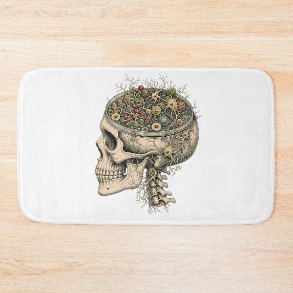 Item preview, Surreal Microbiome Anatomical Skull designed and sold by chattsuede.