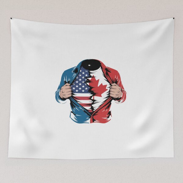 Item preview, America USA Canadian Flag Chest Canadian Roots Canada designed and sold by BlassmausArt.