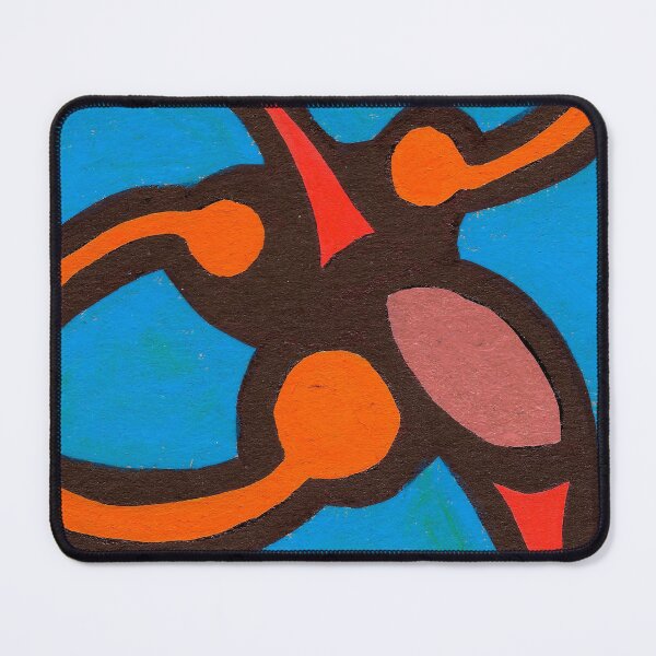 Item preview, Orange on Blue abstract on Wine Paper designed and sold by Victoria Jeffries Art.