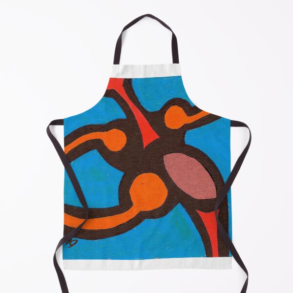 Item preview, Orange on Blue abstract on Wine Paper designed and sold by Victoria Jeffries Art.