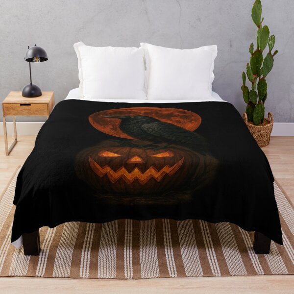 Item preview, Odin Raven Perched on Halloween Pumpkin Blood Moon designed and sold by Mythborn Saga.