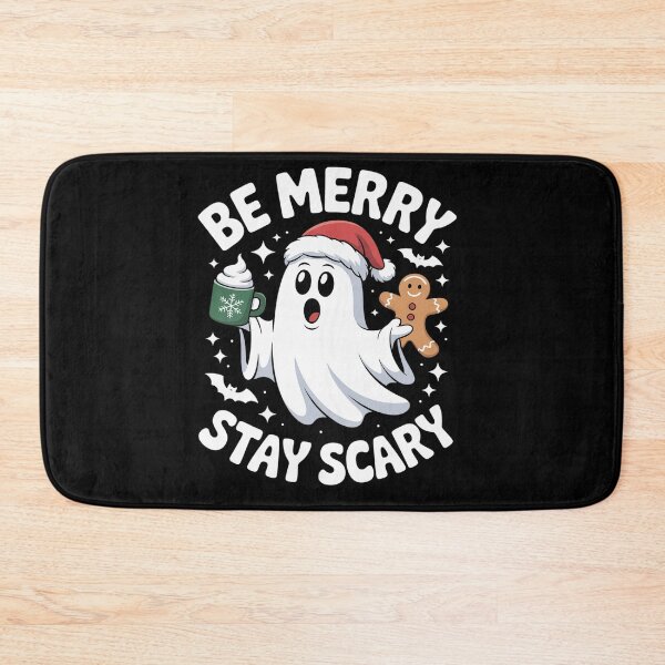 Item preview, Be Merry Stay Scary Funny Santa Ghost Christmas designed and sold by BlassmausArt.