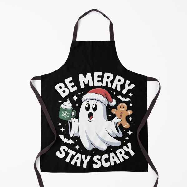 Item preview, Be Merry Stay Scary Funny Santa Ghost Christmas designed and sold by BlassmausArt.