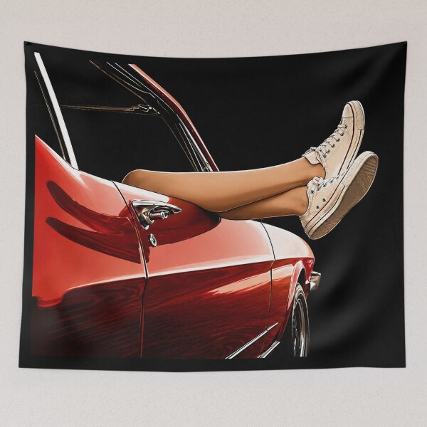 Item preview, Summer Drive – Red Classic Car Lifestyle Illustration Art designed and sold by Stinky Lincy's Apparel Company.