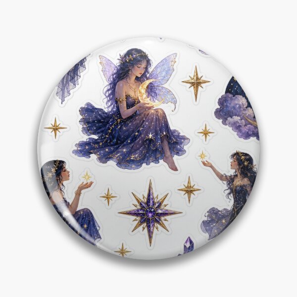 Item preview, Celestial Moon Fairy & Crystal Magic Sticker Sheet designed and sold by stikers-jo.