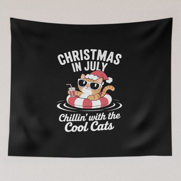 Item preview, Chillin Cool Cats Christmas In July Meowy Xmas Summer designed and sold by BlassmausArt.