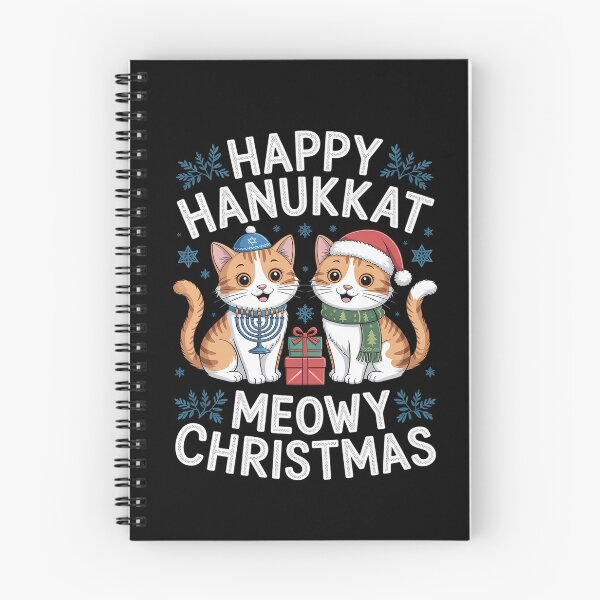 Item preview, Cat Merry Christmas Happy Hanukkah Jewish Christia designed and sold by BlassmausArt.