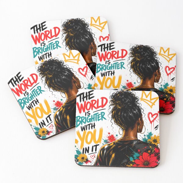 Item preview, The World Is Brighter With You Inspirational Black Woman Graffiti Art Design designed and sold by Artistikastore.