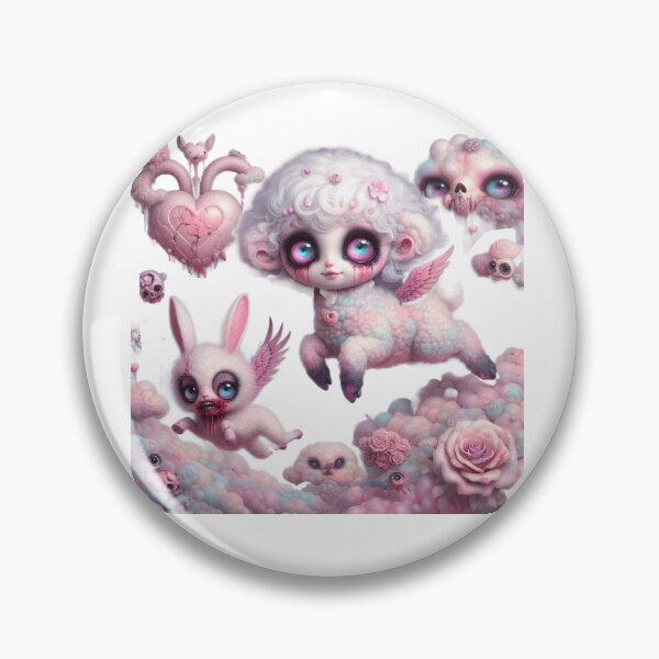 Item preview, Pastel Goth Angel Lamb & Creepy Cute Bunny designed and sold by LujziWorld.