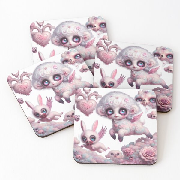 Item preview, Pastel Goth Angel Lamb & Creepy Cute Bunny designed and sold by LujziWorld.