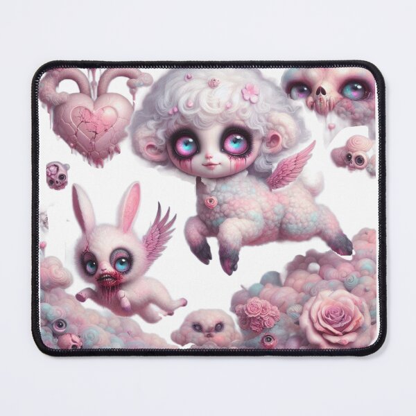 Item preview, Pastel Goth Angel Lamb & Creepy Cute Bunny designed and sold by LujziWorld.