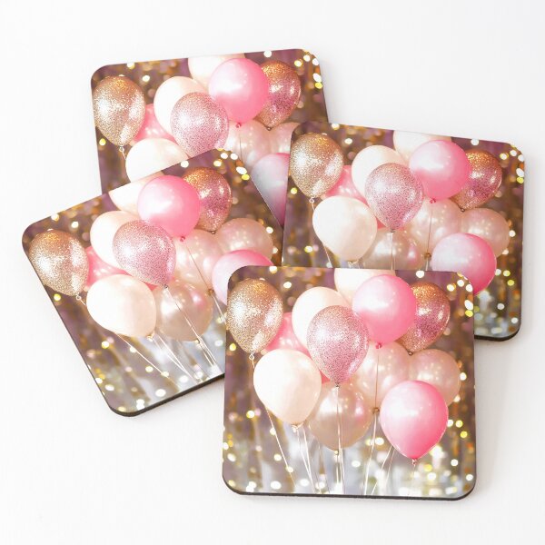 Item preview, Pink, Golden, And Cream Balloons Festive Design Art  designed and sold by DEC02.