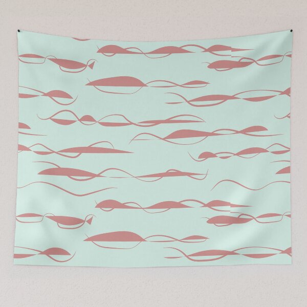Item preview, Retro Waves teal and salmon designed and sold by jehb.creative.