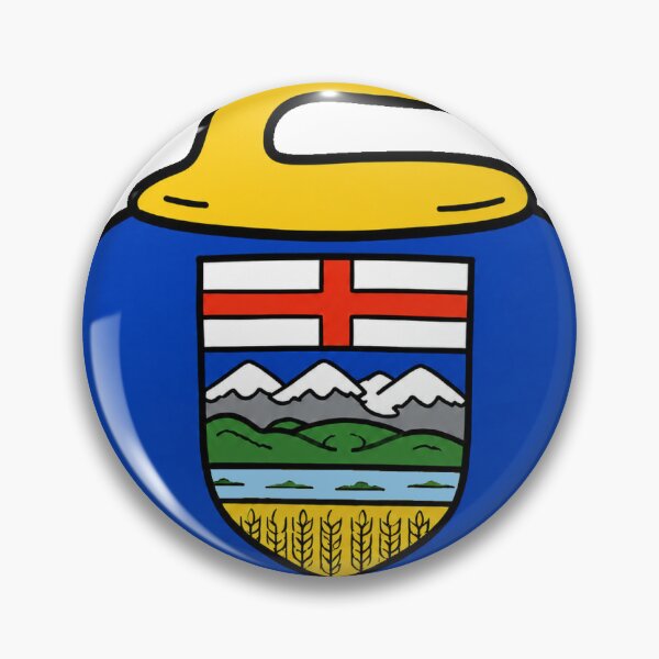 Item preview, Cartoon Alberta Flag Curling Rock designed and sold by Em-Arn.