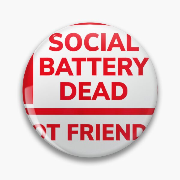 Item preview, Social Battery Dead Not Friendly Red Icon Funny Sarcasm T-Shirt designed and sold by KTY-NUSS.