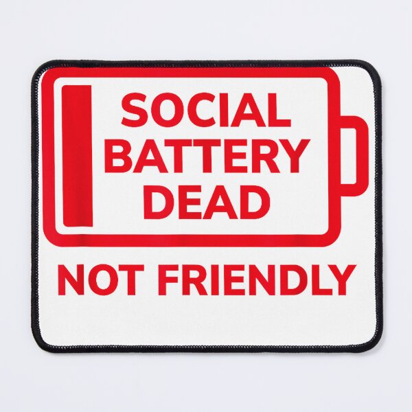 Item preview, Social Battery Dead Not Friendly Red Icon Funny Sarcasm T-Shirt designed and sold by KTY-NUSS.