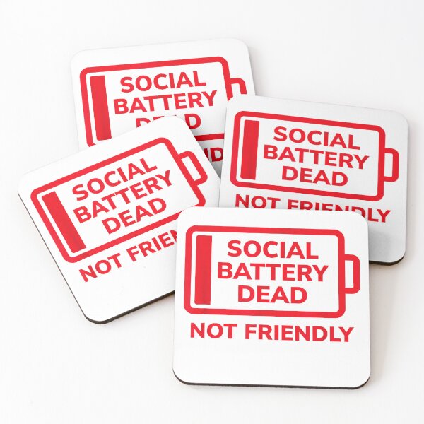 Item preview, Social Battery Dead Not Friendly Red Icon Funny Sarcasm T-Shirt designed and sold by KTY-NUSS.