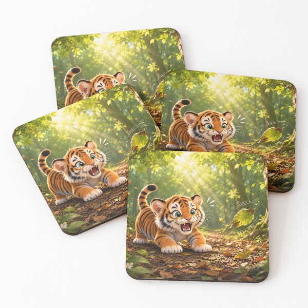 Item preview, Tiger Scared of a Wind-Blown Leaf designed and sold by nikkolaus.