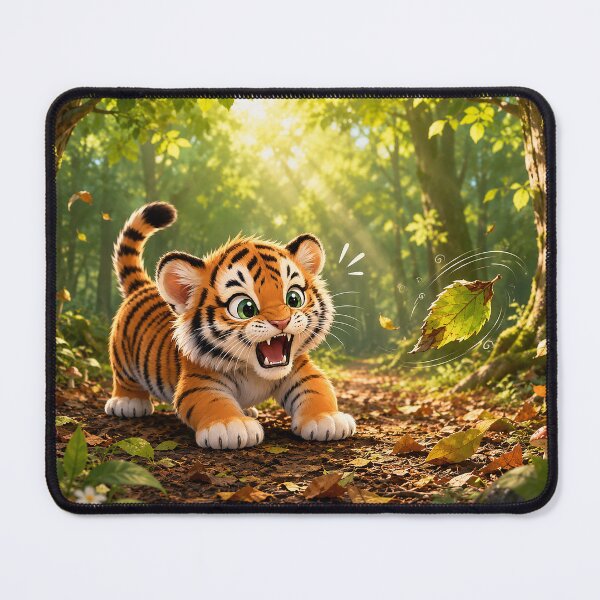 Item preview, Tiger Scared of a Wind-Blown Leaf designed and sold by nikkolaus.