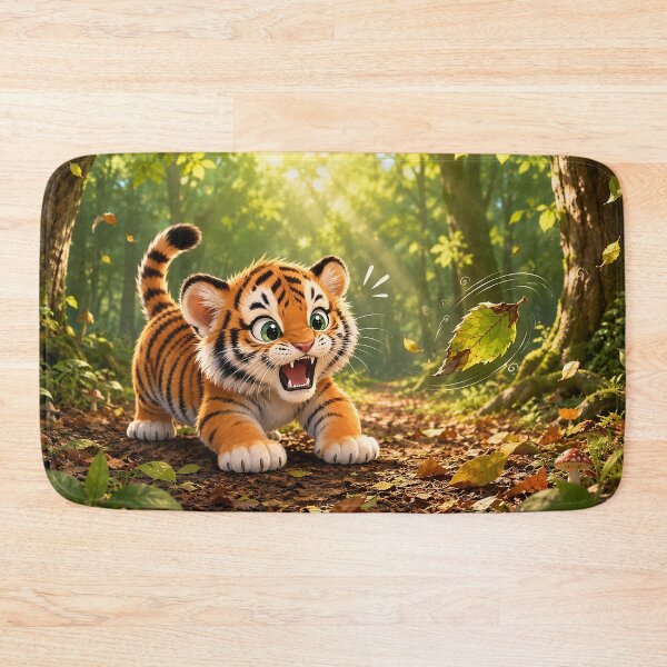Item preview, Tiger Scared of a Wind-Blown Leaf designed and sold by nikkolaus.